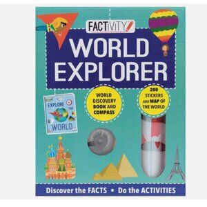 Factivity World Explorer Book Compass Stickers & Map